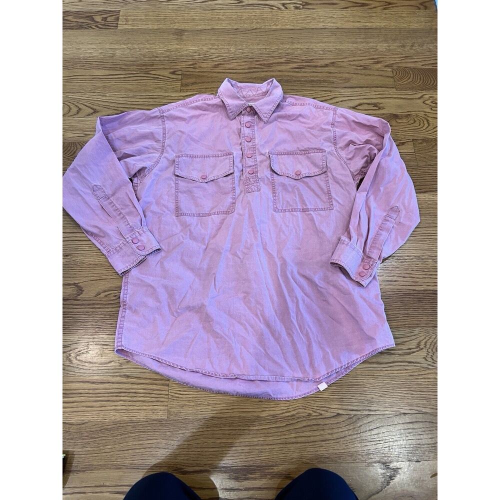 Buzz Off Orvis Mens Shirt Size M Button Up Long Sleeve Pockets Cotton